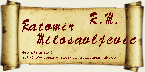 Ratomir Milosavljević vizit kartica